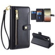 For Sony Xperia 5 IV Sheep Texture Cross-body Zipper Wallet Leather Phone Case(Black) - Sony Cases by PMC TechLife | Online Shopping South Africa | PMC TechLife | Buy Now Pay Later Mobicred