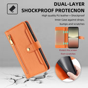 For Sony Xperia 5 IV Sheep Texture Cross-body Zipper Wallet Leather Phone Case(Orange)