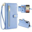 For Sony Xperia 5 IV Sheep Texture Cross-body Zipper Wallet Leather Phone Case(Blue) - free shipping - PMC TechLife - Order now!