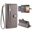 For Sony Xperia 5 IV Sheep Texture Cross-body Zipper Wallet Leather Phone Case(Grey) - Sony Cases by PMC TechLife | Online Shopping South Africa | PMC TechLife | Buy Now Pay Later Mobicred