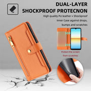 For Sony Xperia Ace III Sheep Texture Cross-body Zipper Wallet Leather Phone Case(Orange)