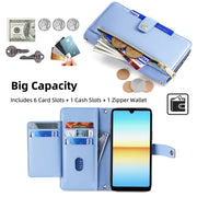 For Sony Xperia Ace III Sheep Texture Cross-body Zipper Wallet Leather Phone Case(Blue)