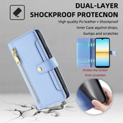 For Sony Xperia Ace III Sheep Texture Cross-body Zipper Wallet Leather Phone Case(Blue)