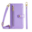 For Sony Xperia Ace III Sheep Texture Cross-body Zipper Wallet Leather Phone Case(Purple) - Sony Cases by PMC TechLife | Online Shopping South Africa | PMC TechLife | Buy Now Pay Later Mobicred