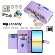 For Sony Xperia Ace III Sheep Texture Cross-body Zipper Wallet Leather Phone Case(Purple)