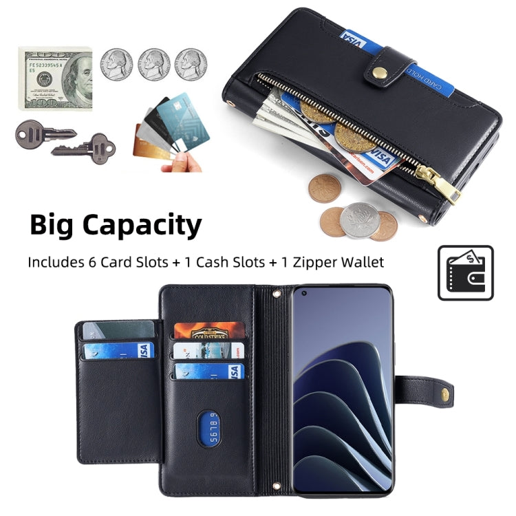For OnePlus 10 Pro 5G Sheep Texture Cross-body Zipper Wallet Leather Phone Case(Black)