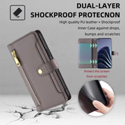For OnePlus 10 Pro 5G Sheep Texture Cross-body Zipper Wallet Leather Phone Case(Grey)