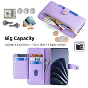 For OnePlus 10 Pro 5G Sheep Texture Cross-body Zipper Wallet Leather Phone Case(Purple)