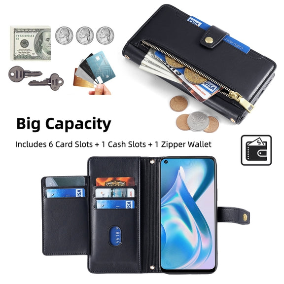 For OnePlus Ace Racing Sheep Texture Cross-body Zipper Wallet Leather Phone Case(Black)