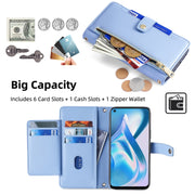 For OnePlus Ace Racing Sheep Texture Cross-body Zipper Wallet Leather Phone Case(Blue)