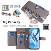 For OnePlus Ace Racing Sheep Texture Cross-body Zipper Wallet Leather Phone Case(Grey)
