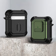 For AirPods 1 / 2 TPU + PC Shockproof Earphone Protective Case with Switch(Army Green) - For AirPods 1/2 by PMC Jewellery | Online Shopping South Africa | PMC Jewellery | Buy Now Pay Later Mobicred