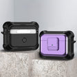 For AirPods Pro TPU + PC Shockproof Earphone Protective Case with Switch(Purple) - For AirPods Pro by PMC Jewellery | Online Shopping South Africa | PMC Jewellery | Buy Now Pay Later Mobicred