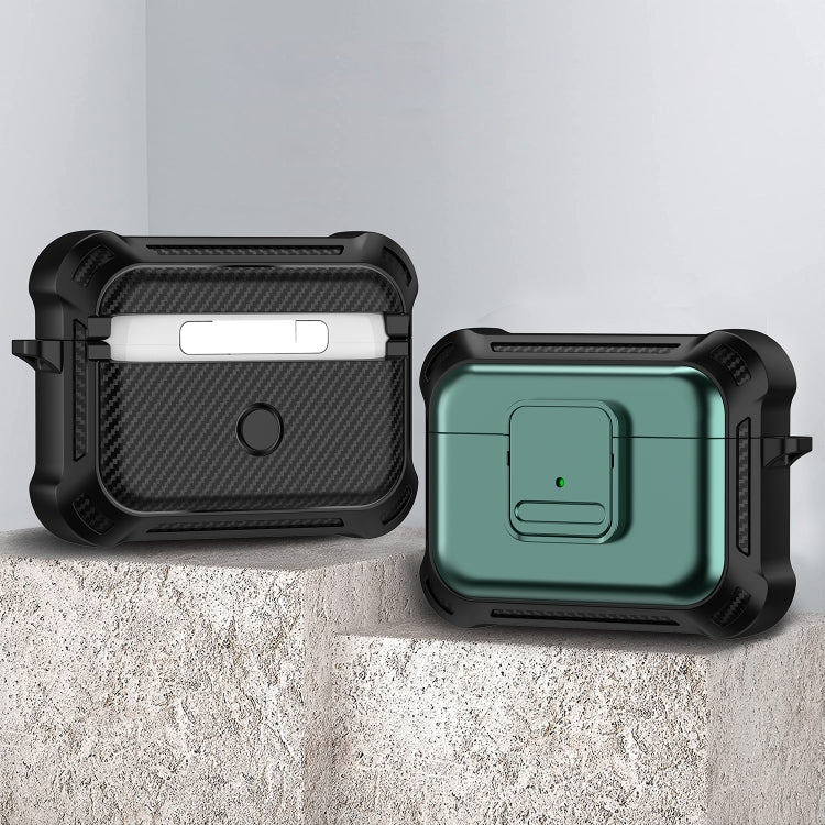 For AirPods Pro 2 TPU + PC Shockproof Earphone Protective Case with Switch(Green)