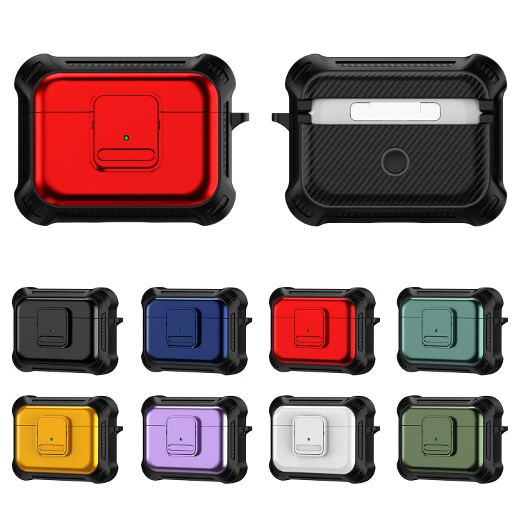 For AirPods Pro 2 TPU + PC Shockproof Earphone Protective Case with Switch(Black)