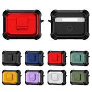 For AirPods Pro 2 TPU + PC Shockproof Earphone Protective Case with Switch(Black)
