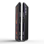 For Sony Xperia 5 ��� Aurora Series Lens Protector + Metal Frame Phone Case(Black+Purple)