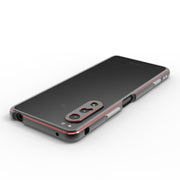 For Sony Xperia 5 ��� Aurora Series Lens Protector + Metal Frame Phone Case(Green+Silver)