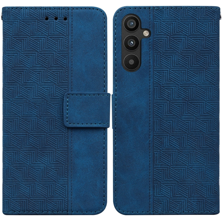 For Samsung Galaxy A54 5G Geometric Embossed Flip Leather Phone Case(Blue)