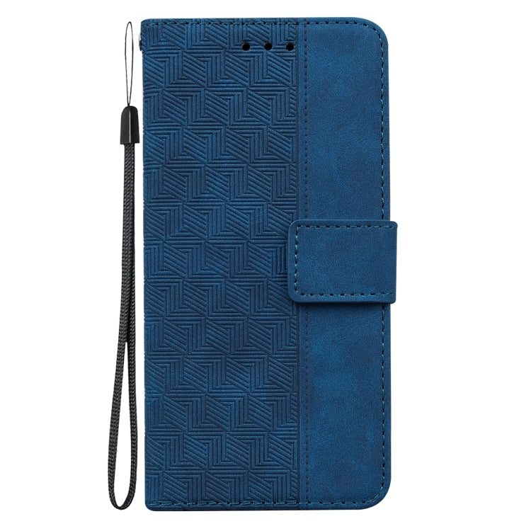 For Samsung Galaxy A54 5G Geometric Embossed Flip Leather Phone Case(Blue)