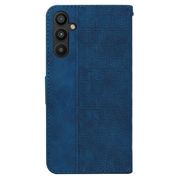 For Samsung Galaxy A54 5G Geometric Embossed Flip Leather Phone Case(Blue)