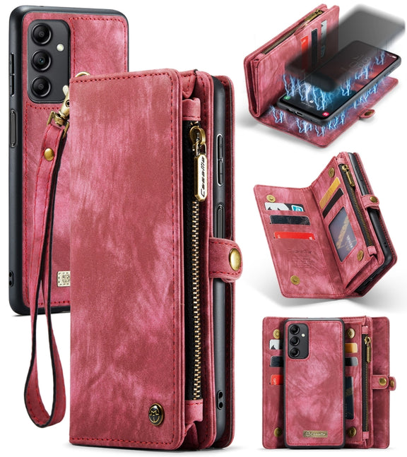 For Samsung Galaxy A14 5G CaseMe 008 Detachable Multifunctional Leather Phone Case(Red)