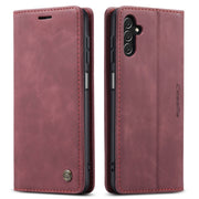 For Samsung Galaxy A14 5G CaseMe 013 Multifunctional Horizontal Flip Leather Phone Case(Wine Red)