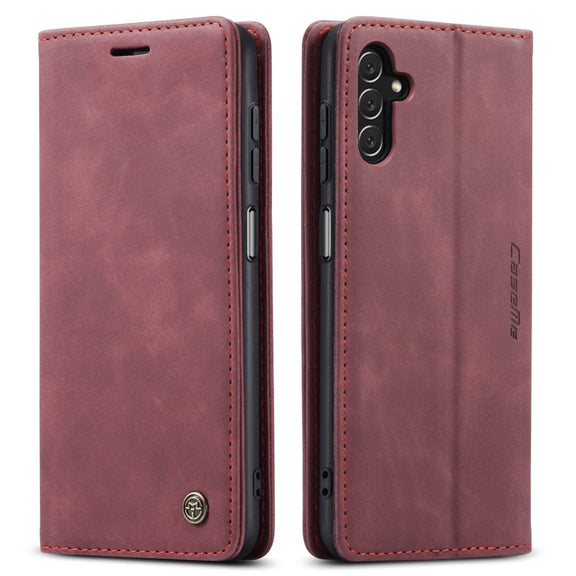 For Samsung Galaxy A14 5G CaseMe 013 Multifunctional Horizontal Flip Leather Phone Case(Wine Red)