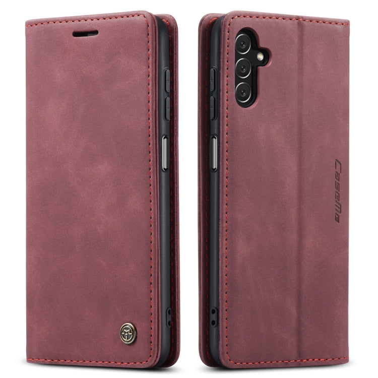 For Samsung Galaxy A14 5G CaseMe 013 Multifunctional Horizontal Flip Leather Phone Case(Wine Red)