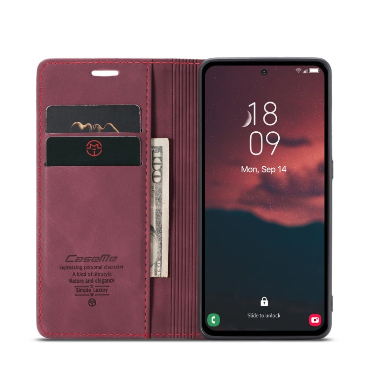 For Samsung Galaxy A54 CaseMe 013 Multifunctional Horizontal Flip Leather Phone Case(Wine Red)