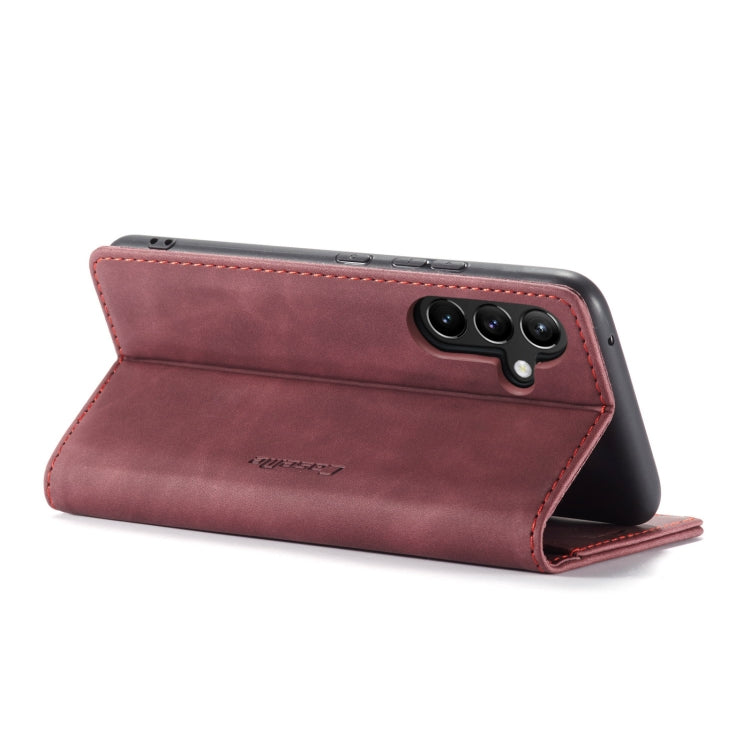 For Samsung Galaxy A54 CaseMe 013 Multifunctional Horizontal Flip Leather Phone Case(Wine Red)