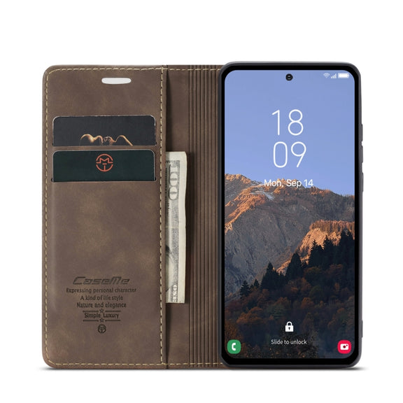 For Samsung Galaxy A54 CaseMe 013 Multifunctional Horizontal Flip Leather Phone Case(Coffee)