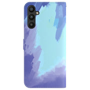 For Samsung Galaxy A34 5G Watercolor Pattern Flip Leather Phone Case(Winter Snow)