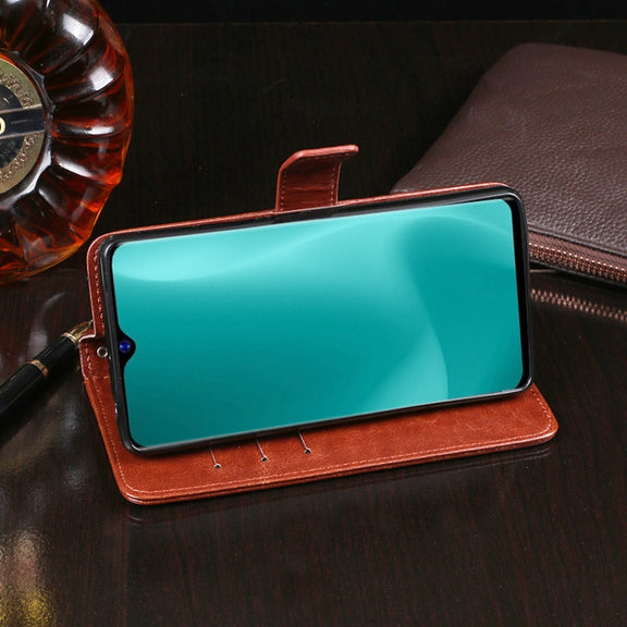For Blackview A60 idewei Crazy Horse Texture Horizontal Flip Leather Case with Holder & Card Slots & Wallet(Black)