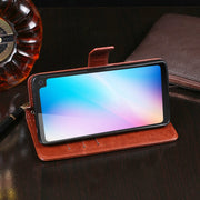 For Blackview BV6100 idewei Crazy Horse Texture Horizontal Flip Leather Case with Holder & Card Slots & Wallet(White)