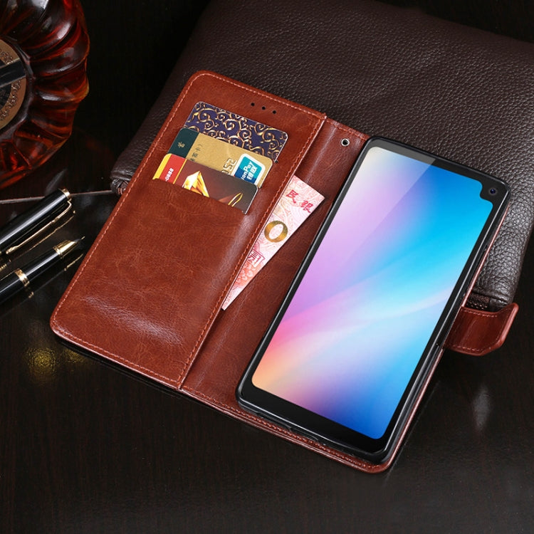 For Blackview BV6100 idewei Crazy Horse Texture Horizontal Flip Leather Case with Holder & Card Slots & Wallet(White)