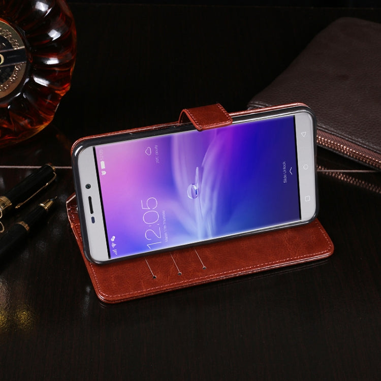 For Blackview R7 idewei Crazy Horse Texture Horizontal Flip Leather Case with Holder & Card Slots & Wallet(White)