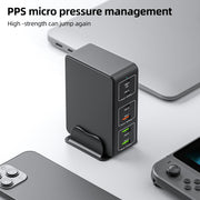 818H 120W Type-C + USB 6-Ports Desktop Fast Charger, Plug Type:US Plug(Black)