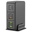 818H 120W Type-C + USB 6-Ports Desktop Fast Charger, Plug Type:EU Plug(Black) - Multifunction Charger by PMC TechLife | Online Shopping South Africa | PMC TechLife | Buy Now Pay Later Mobicred