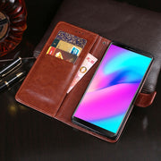 For Cubot J3 idewei Crazy Horse Texture Horizontal Flip Leather Case with Holder & Card Slots & Wallet(Red)