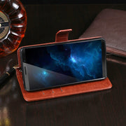 For Cubot J5 idewei Crazy Horse Texture Horizontal Flip Leather Case with Holder & Card Slots & Wallet(Red)