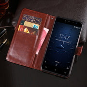 For Cubot Note Plus idewei Crazy Horse Texture Horizontal Flip Leather Case with Holder & Card Slots & Wallet(White)