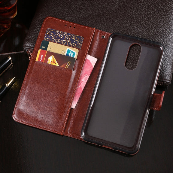 For Cubot Note Plus idewei Crazy Horse Texture Horizontal Flip Leather Case with Holder & Card Slots & Wallet(White)