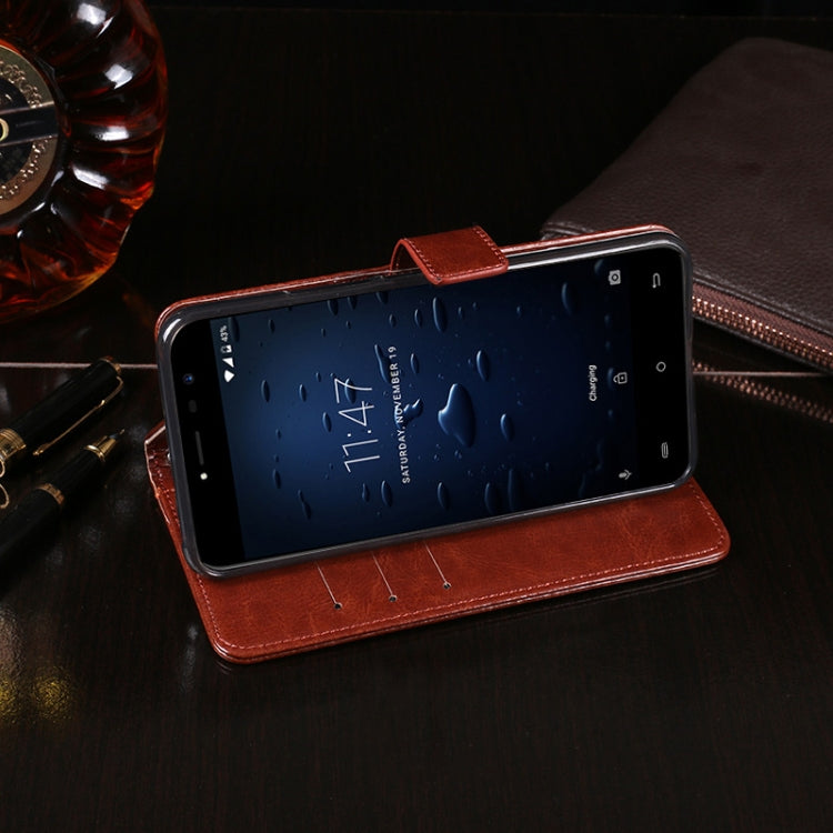 For Cubot Note Plus idewei Crazy Horse Texture Horizontal Flip Leather Case with Holder & Card Slots & Wallet(White)