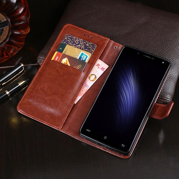 For Cubot Rainbow 2 idewei Crazy Horse Texture Horizontal Flip Leather Case with Holder & Card Slots & Wallet(White)