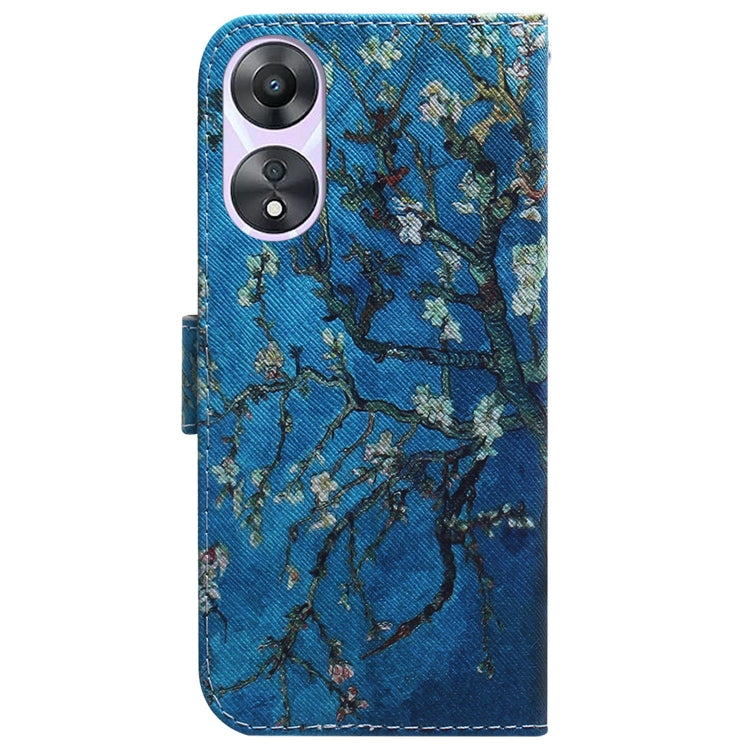 For OPPO A58 Coloured Drawing Flip Leather Phone Case(Apricot)
