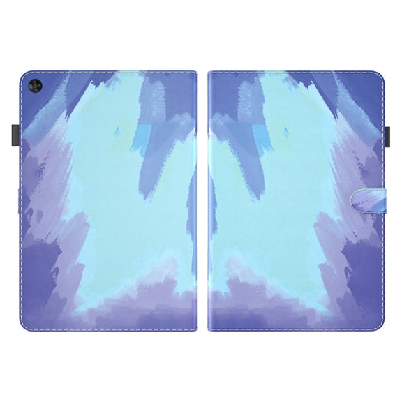 For Huawei MatePad SE Watercolor Pattern Flip Leather Tablet Case(Winter Snow)