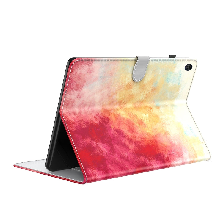 For Huawei MatePad SE Watercolor Pattern Flip Leather Tablet Case(Spring Cherry)