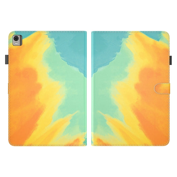 For Nokia T21 Watercolor Pattern Flip Leather Tablet Case(Autumn Leaves)