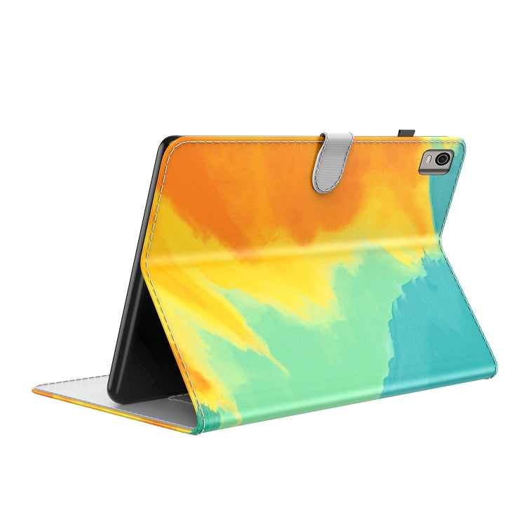 For Nokia T21 Watercolor Pattern Flip Leather Tablet Case(Autumn Leaves)